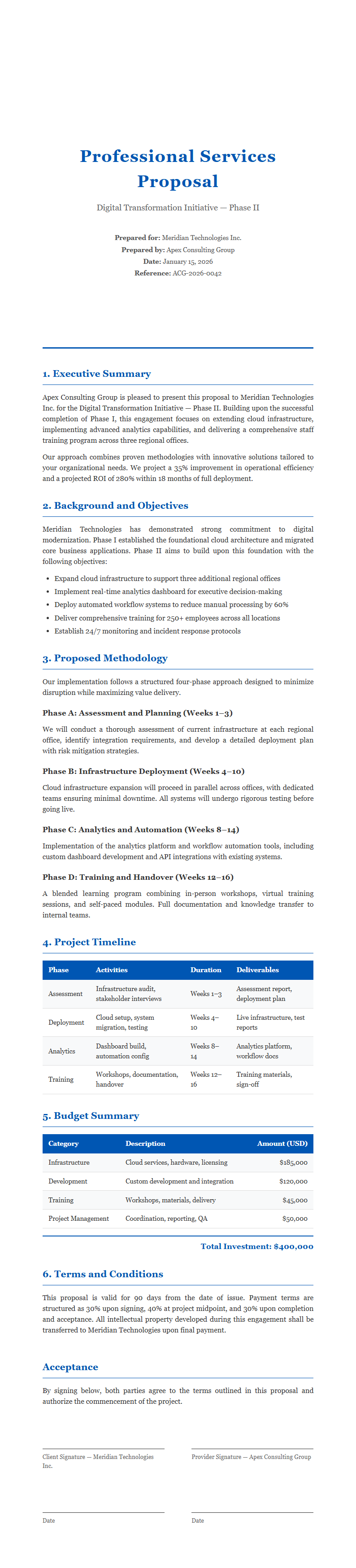 Classic professional proposal